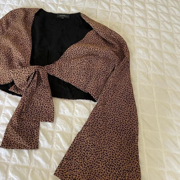 Majorelle leopard print front tie crop top - Picture 5 of 9